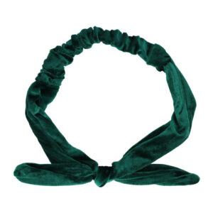 Haarband Knoop 6cm – Strikje met IJzerdraad – Effen Kleur – Velvet stof – Groen
