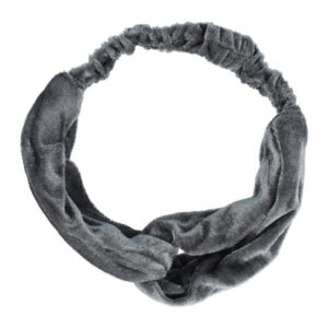 Haarband Twist 6cm – Effen Kleur – Velvet Stof – Grijs