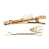 2076301386 Haarspeld Duckklem & Schuifspeldje 6,5cm – Zeepaardje Vis Bloem– Metaal – Goud – Set van 2