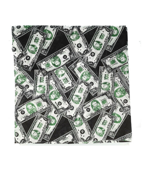 2079188829 Haarband bandana zakdoek – Dollar katoen 55cm – Zwart groen wit