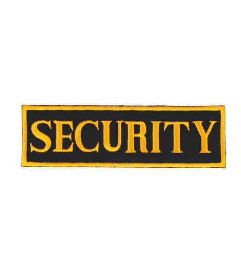 2080056930 DIY applicatie strijkpatch Security 3,5 cm x 11,5 cm – opstrijkbaar – zwart/geel
