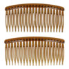 2080169613 Haarspeld Sierkam Opsteekkammen - Basic grove tand 10cm - Bruin - Set van 2