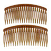 2080169616 Haarspeld Sierkam Opsteekkammen - Basic grove tand 10cm - Bruin - Set van 2
