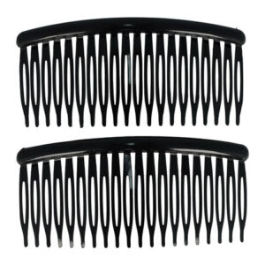 Haarspeld Sierkam Opsteekkammen - Basic grove tand 10cm - Zwart - Set van 2