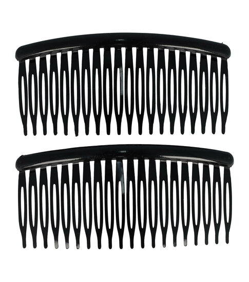 2080500438 Haarspeld Sierkam Opsteekkammen - Basic grove tand 10cm - Zwart - Set van 2