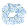 2081710365 Haarelastiek Scrunchie – Bloemenprint – Dunne Stof – Wit Blauw