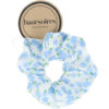 2081710368 Haarelastiek Scrunchie – Bloemenprint – Dunne Stof – Wit Blauw