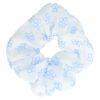 2081883813 Haarelastiek Scrunchie – Bloemenprint – Dunne Stof – Blauw Wit