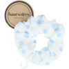 2081884203 Haarelastiek Scrunchie β Stippenprint β Dunne Stof β Wit Blauw