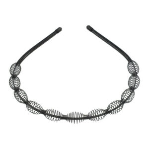 Haarband Diadeem 1cm – Gedraaid Patroon – Metaal – Zwart