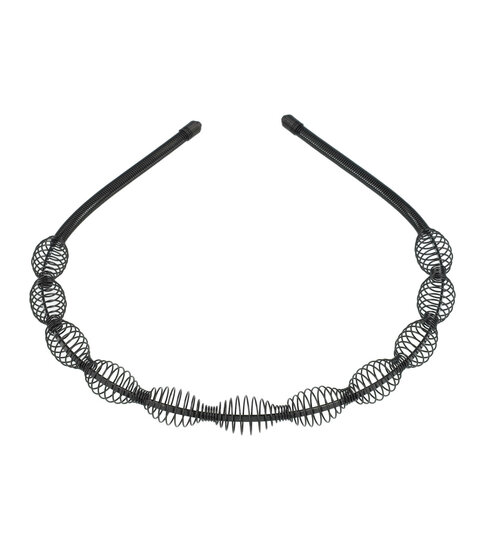 2082103647 Haarband Diadeem 1cm – Gedraaid Patroon – Metaal – Zwart