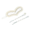 2082145515 Haarspeld haarclip - Hart parel strass steentjes 5cm - Zilver wit – Set van 3