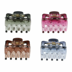 Haarspeld Haarklemmen 2,5cm – Recht – Bruin Groen Grijs Roze – Set van 4