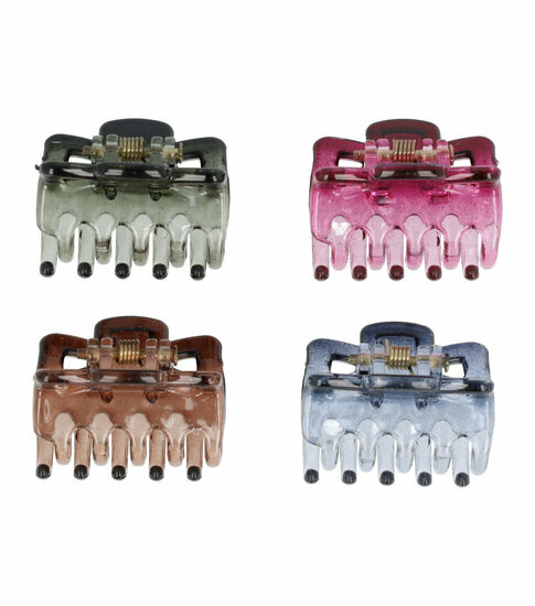 2083299468 Haarspeld Haarklemmen 2,5cm – Recht – Bruin Groen Grijs Roze – Set van 4