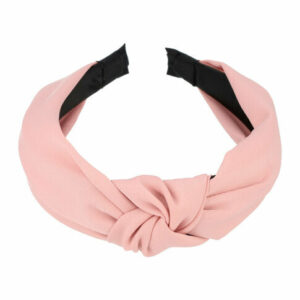 Haarband Diadeem 3cm – Knoop Effen Kleur – Gladde Stof – Roze