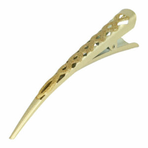 Duckklem Haarspeld 13cm – Basic – Opengewerkt Glitter – Metaal – Goud