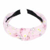2083299570 Haarband Diadeem 3cm – Knoop – Vlinder & Bloemenprint Stof – Pastel Kleuren – Lichtroze