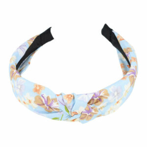 Haarband Diadeem 3cm – Knoop & Bloemenprint Stof – Pastel Kleuren – Groen