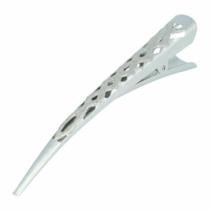 Duckklem Haarspeld 13cm – Basic – Opengewerkt Glitter – Metaal – Zilver