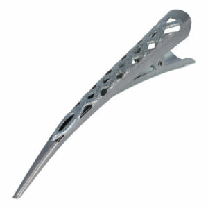 Duckklem Haarspeld 13cm – Basic – Opengewerkt Glitter – Metaal – Zilver Grijs