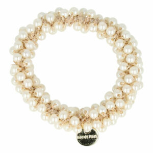 2083301184 Haarelastiek – Bedekt met Parelkralen - Creme