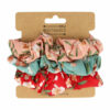 2083336323 Haarelastiek Scrunchie β Bloemenprint β Gladde Stof β Roze Blauw Rood β Set van 3