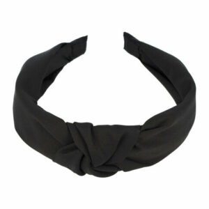 Haarband Diadeem 3cm – Knoop Effen Kleur – Gladde Stof – Zwart