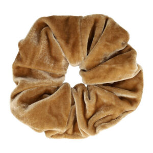 Haarelastiek Scrunchie – Basic – Velvet Stof – Lichtbruin