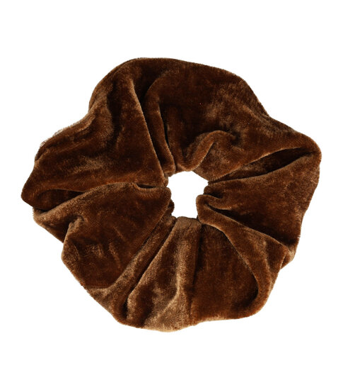 2084044917 Haarelastiek Scrunchie – Basic – Velvet Stof – Bruin
