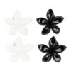 2085717792 Haarspeld Haarklemmen 6cm – Lelie Bloemvorm – Zwart Wit – Set van 4