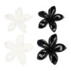 2085717795 Haarspeld Haarklemmen 6cm – Lelie Bloemvorm – Zwart Wit – Set van 4