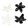 2085717798 Haarspeld Haarklemmen 6cm – Lelie Bloemvorm – Zwart Wit – Set van 4