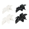 2085717801 Haarspeld Haarklemmen 6cm – Lelie Bloemvorm – Zwart Wit – Set van 4