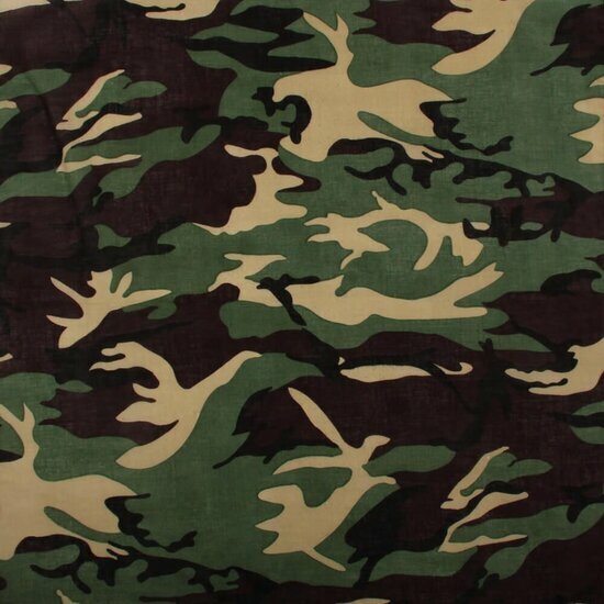 2090098071 Haarband bandana zakdoek – Camouflage katoen 55cm – Groen