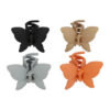 2091502941 Haarspeld haarklemmen 6,5cm – XL Vlindervorm – Zwart Grijs Bruin Oranje – Set van 4