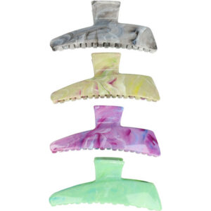 Haarspeld Haarklemmen 11cm – XL Schuine Vorm – Marmerpatroon – Groen Grijs Paars – Set van 4