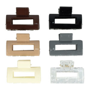 Haarspeld Haarklemmen 4cm – Rechte Vorm – Bruin Beige Creme Grijs Zwart Transparant – Set van 6