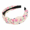 2092835640 Haarband Diadeem 3cm – Knoop & Bloemenprint Stof – Beige
