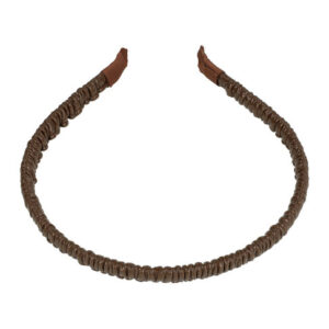 Haarband Diadeem 1cm – Gerimpeld Imitatie Lakleer – Donkerbruin