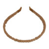 2093341008 Haarband Diadeem 1cm – Gerimpeld Imitatie Lakleer – Lichtbruin