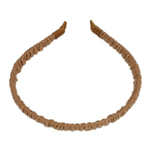 Haarband Diadeem 1cm – Gerimpeld Imitatie Lakleer – Lichtbruin