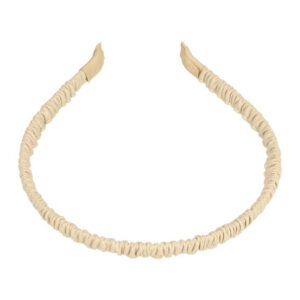 Haarband Diadeem 1cm – Gerimpeld Imitatie Lakleer – Crème