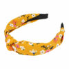 2093636508 Haarband Diadeem 3cm – Knoop & Bloemenprint Stof – Geel