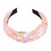2093647113 Haarband Diadeem 3cm β Knoop & Bloemenprint Stof β Pastel Kleuren β Roze