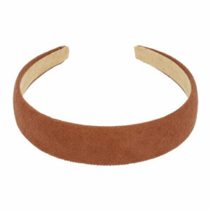 Haarband Diadeem 3cm – Zachte Streeppatroon Stof – Bruin