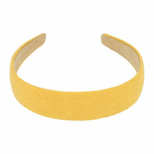Haarband Diadeem 3cm – Zachte Streeppatroon Stof – Geel