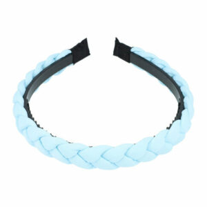 Haarband Diadeem 2cm – Gevlochten Stof & Kunststof – Lichtblauw