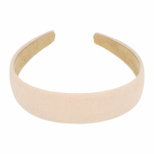 Haarband Diadeem 3cm – Zachte Streeppatroon Stof – Beige