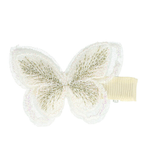 2093801661 Haarspeld Duckklem 5cm – Vlinder Borduur – Creme Wit