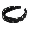 2094736785 Haarband Diadeem 3cm – Knoop & Stippenprint Stof – Zwart Wit